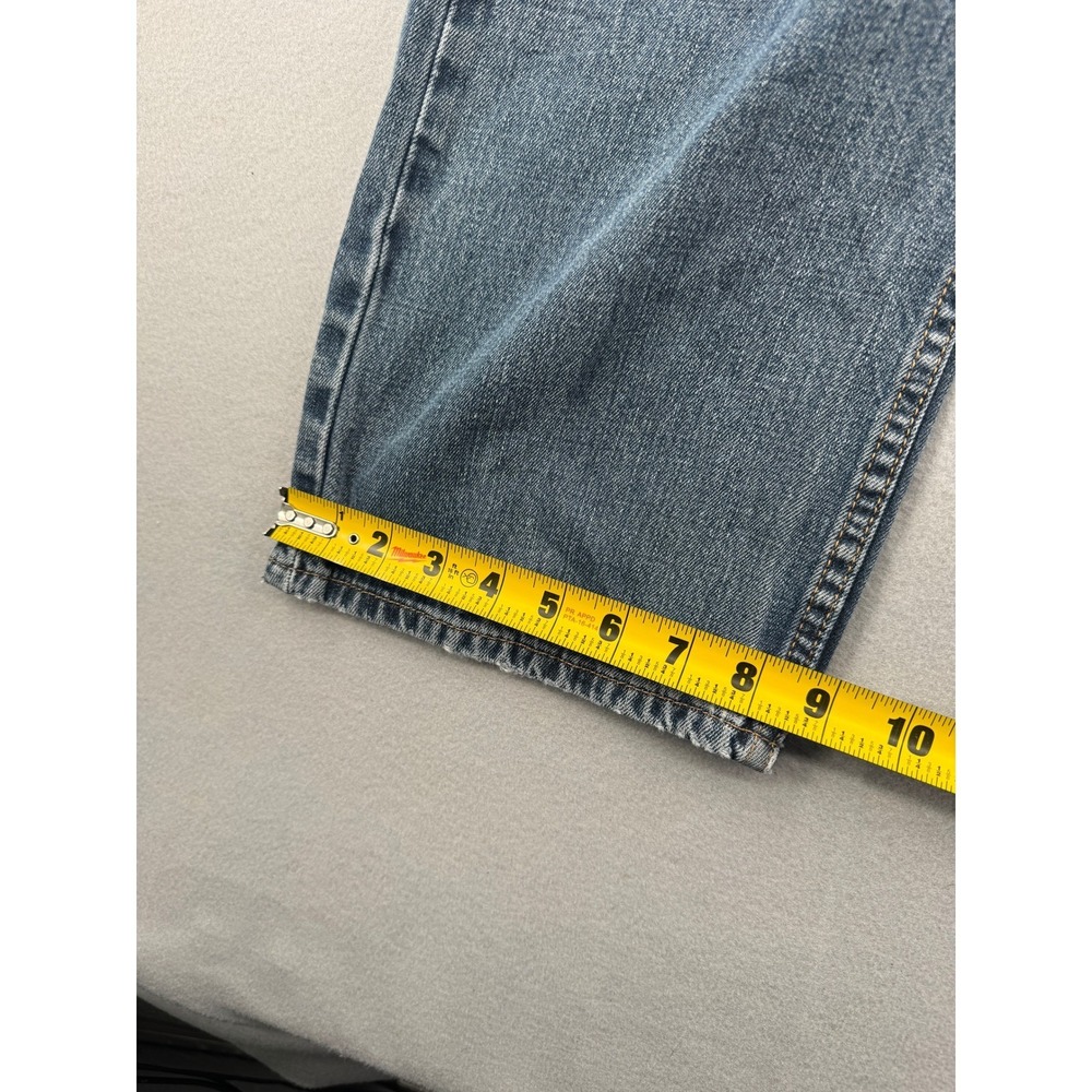 Distressed Levis 569 Loose Straight Leg Jeans Mens 34x32 (34x30) Blue Denim - Picture 16 of 16